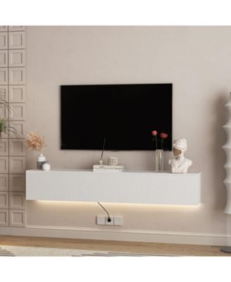 Floating TV Stand Wall Mounted LED 69" Modern Entertainment Center