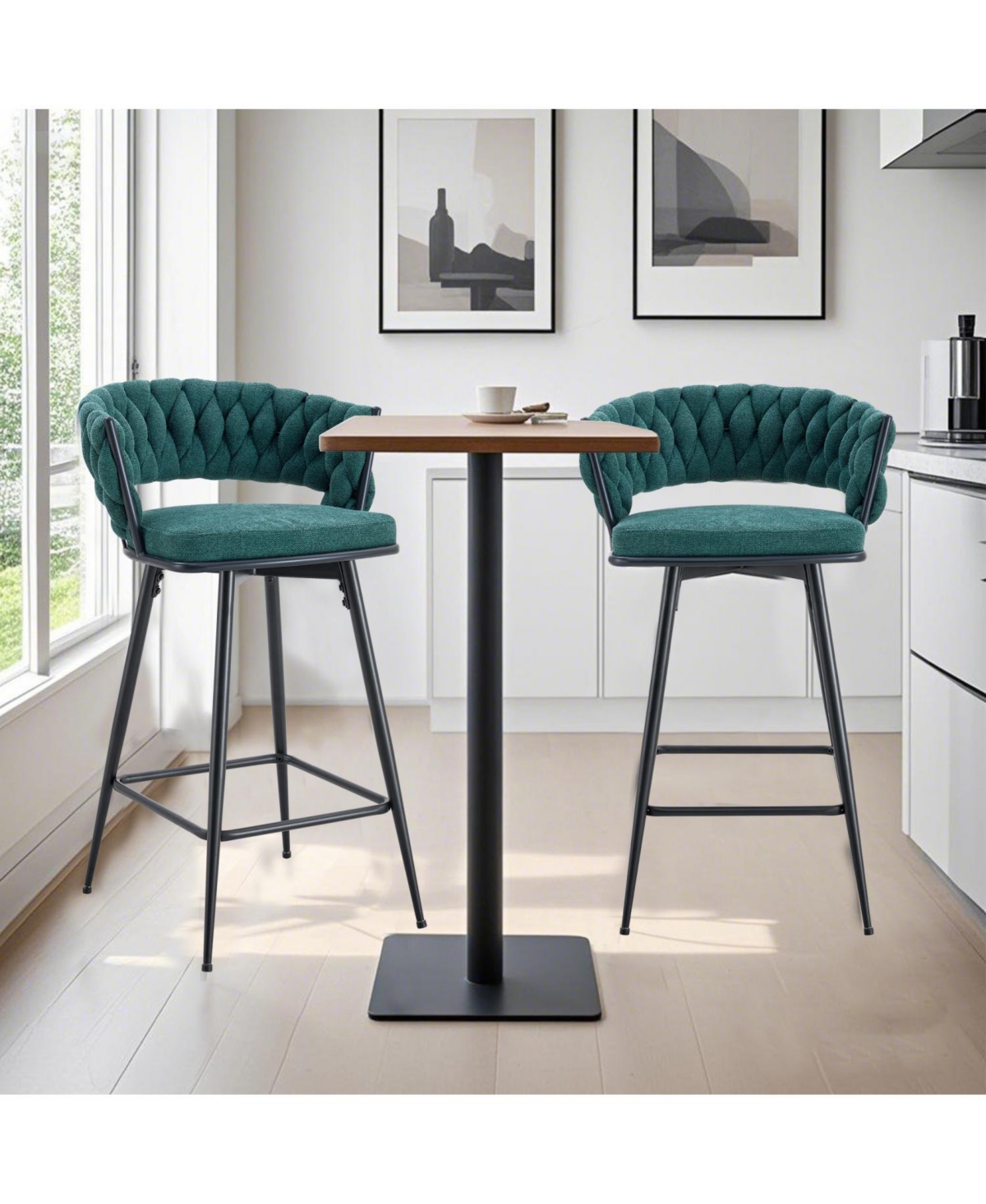 Streamdale Furniture Retro Green Rotating Bar Stools