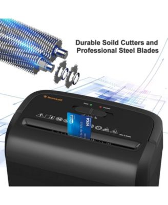 6-Sheet Micro-Cut Shredder, P-4 Security, Shreds Paper/Cards/Staples/Clips, 3.4Gal Bin, Home/Small Office