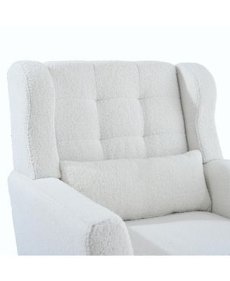 Streamdale Teddy Fabric Accent Chair for Home and Office (White)