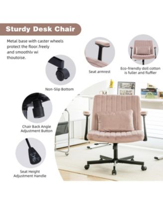 Streamdale Pink Velvet Criss Cross Office Chair