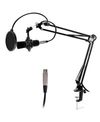 Adjustable Boom Arm Microphone Stand with Shock Mount PMKSH01 - Black