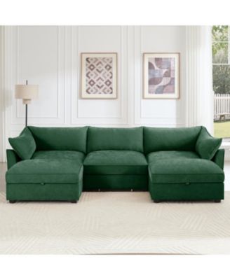 U Shape 3 Seater Sofa with Ottomans