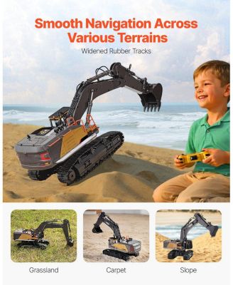 Remote Control Excavator 1 14 Scale Construction Truck with Functional Arm and Long Play Battery