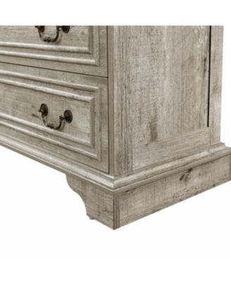 Farmhouse 5-Drawer Dresser, Rustic White
