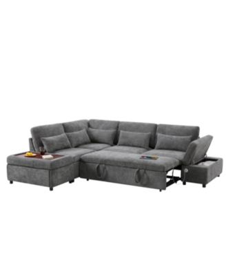 107" Modular Sectional Sofa with Ottoman