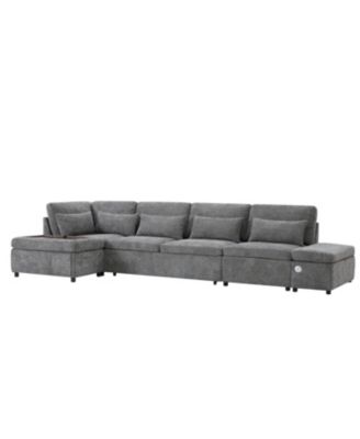 107" Modular Sectional Sofa with Ottoman