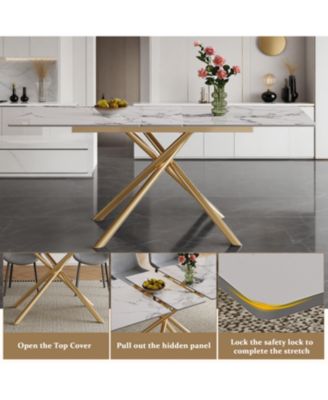 59" Expandable Sintered Stone Dining Table