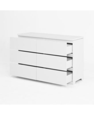 6 Drawer Storage Cabinet Wood Dresser Clothes Organizer White