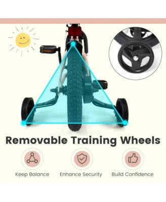 Kids Training Bike with Adjustable Seat Dual Brake System and Rubber Tires