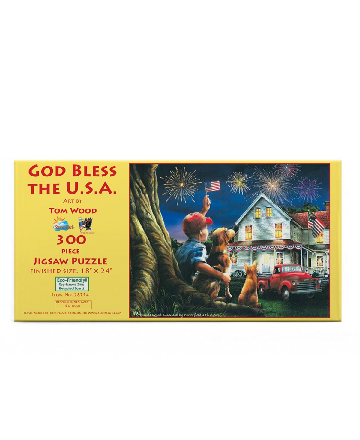 SunsOut God Bless the Usa 300 piece Jigsaw Puzzle for Adults Fourth of July