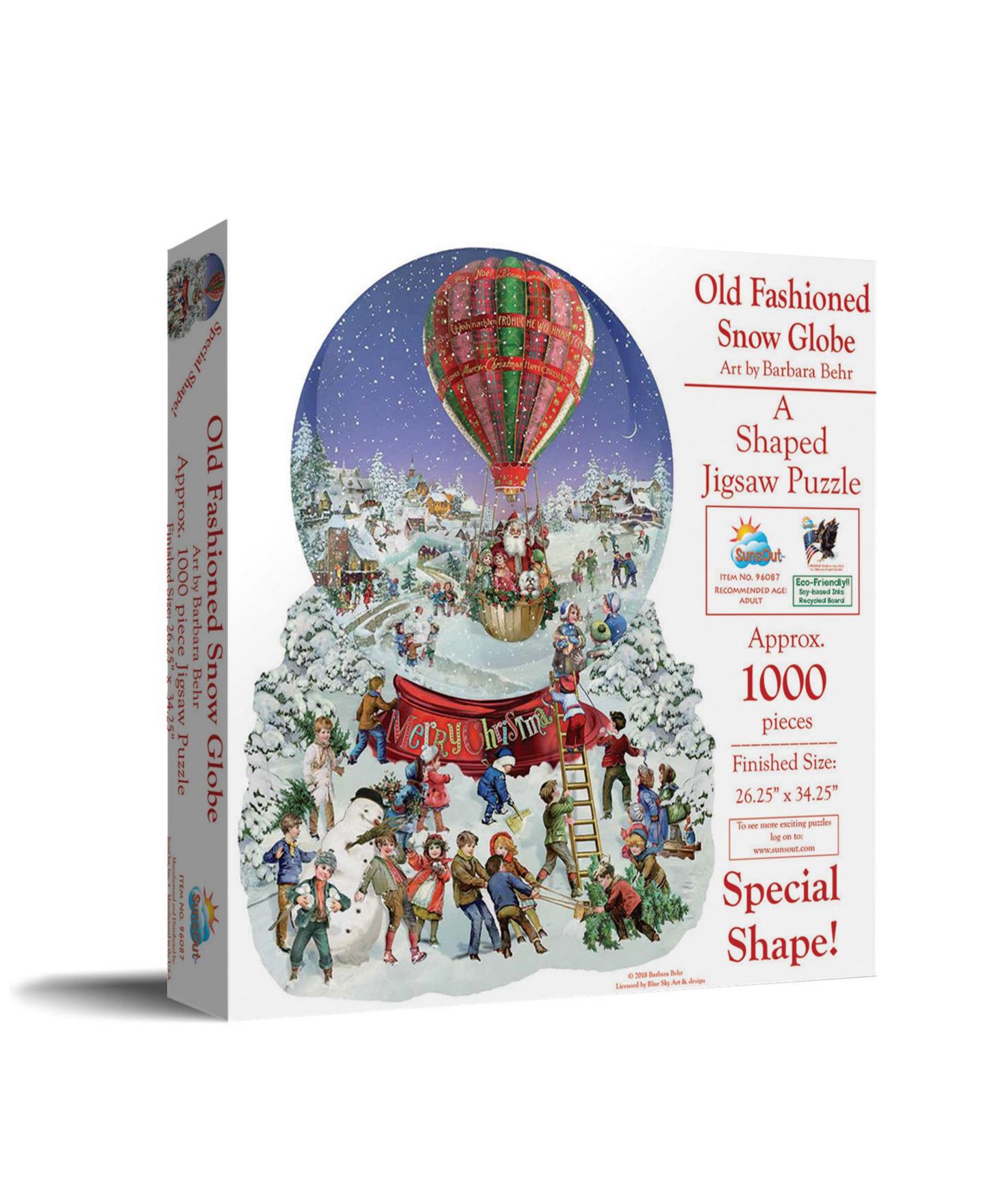 Детский пазл SunsOut Old Fashioned Snow Globe 1000 Piece Christmas Special Shape Jigsaw Puzzle, от 15 лет — фото 1