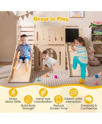 8 in 1 Toddler Wooden Indoor Playground with Climber