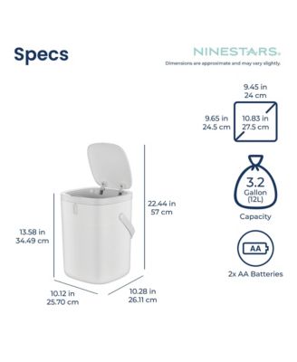 13 Gallons 3.2 Gal Automatic Kitchen Trash Can, 50 Liters Touchless Motion Sensor Trash Can White Plastic Set