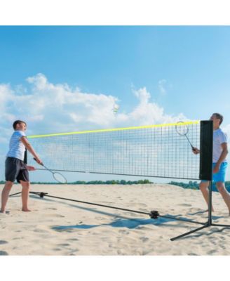 Adjustable Badminton and Volleyball Net, ft Foldable Pickleball Net with Poles, Stand and Carry Bag for Backyard Indoor Outdoor