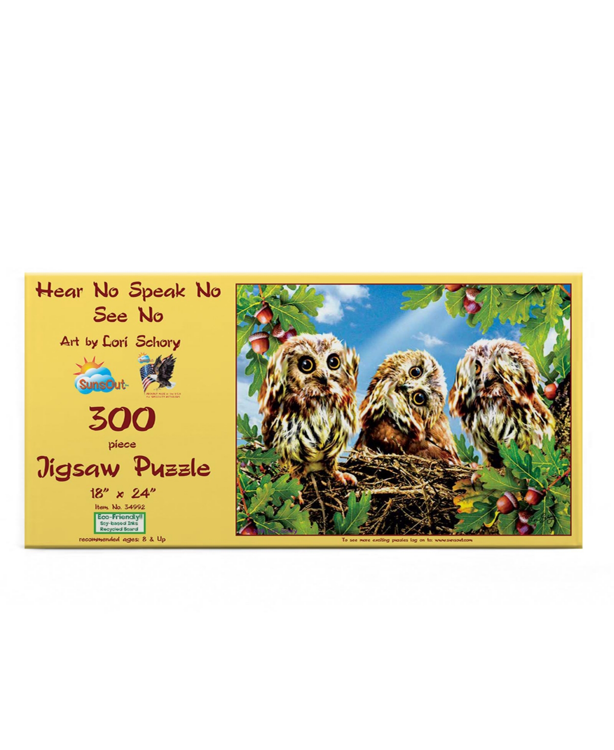 SunsOut Hear No Speak No See No 300 piece Jigsaw Puzzle for Adults