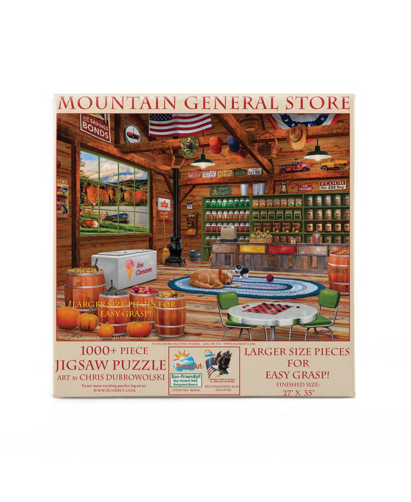 Детский пазл SunsOut Mountain General Store 1000-Piece Interlocking Large-Pieces Jigsaw Puzzle, от 15 лет — фото 2