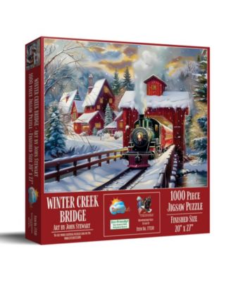 Winter Creek Bridge 1000 piece Jigsaw Puzzle for Adults Christmas