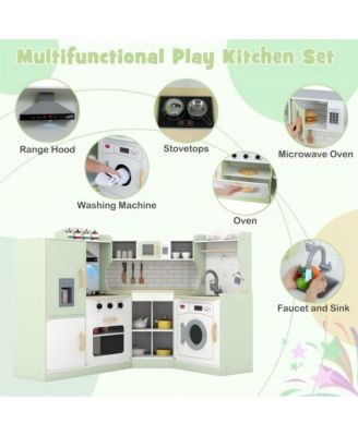 Corner Kids Play Kitchen with Washer and Ice Maker