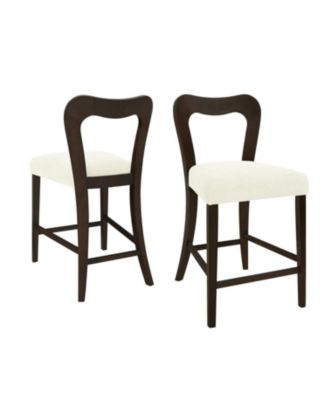  Counter Stool Without Arm(dark brown+beige) Set of 2