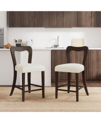 Counter Stool Without Arm(dark brown+beige) Set of 2