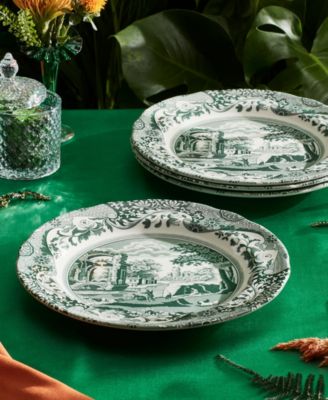 Heritage Green Italian Dinner Plates, Set of 4