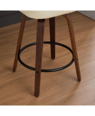 Swivel Bar Stools Set of 2 Beige PU