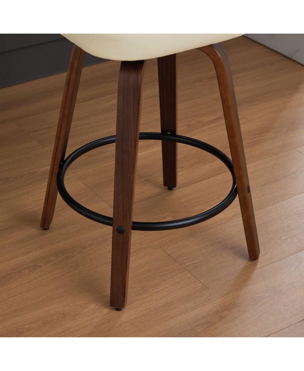 Streamdale Furniture Swivel Bar Stools Set of 2 Beige Pu