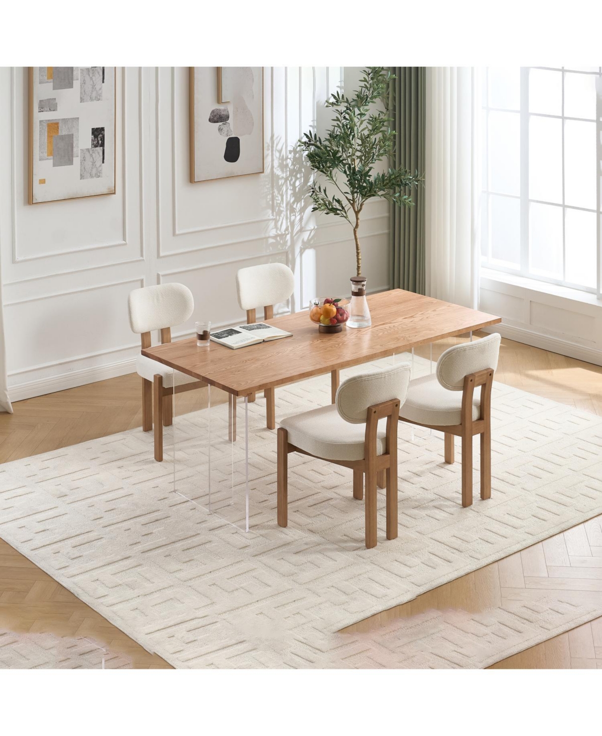 Streamdale Furniture Modern Fabric Upholstered Dining Chairs (Set of 2)