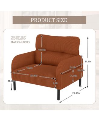 Corduroy Wide Seat Chair - Living Room/Bedroom