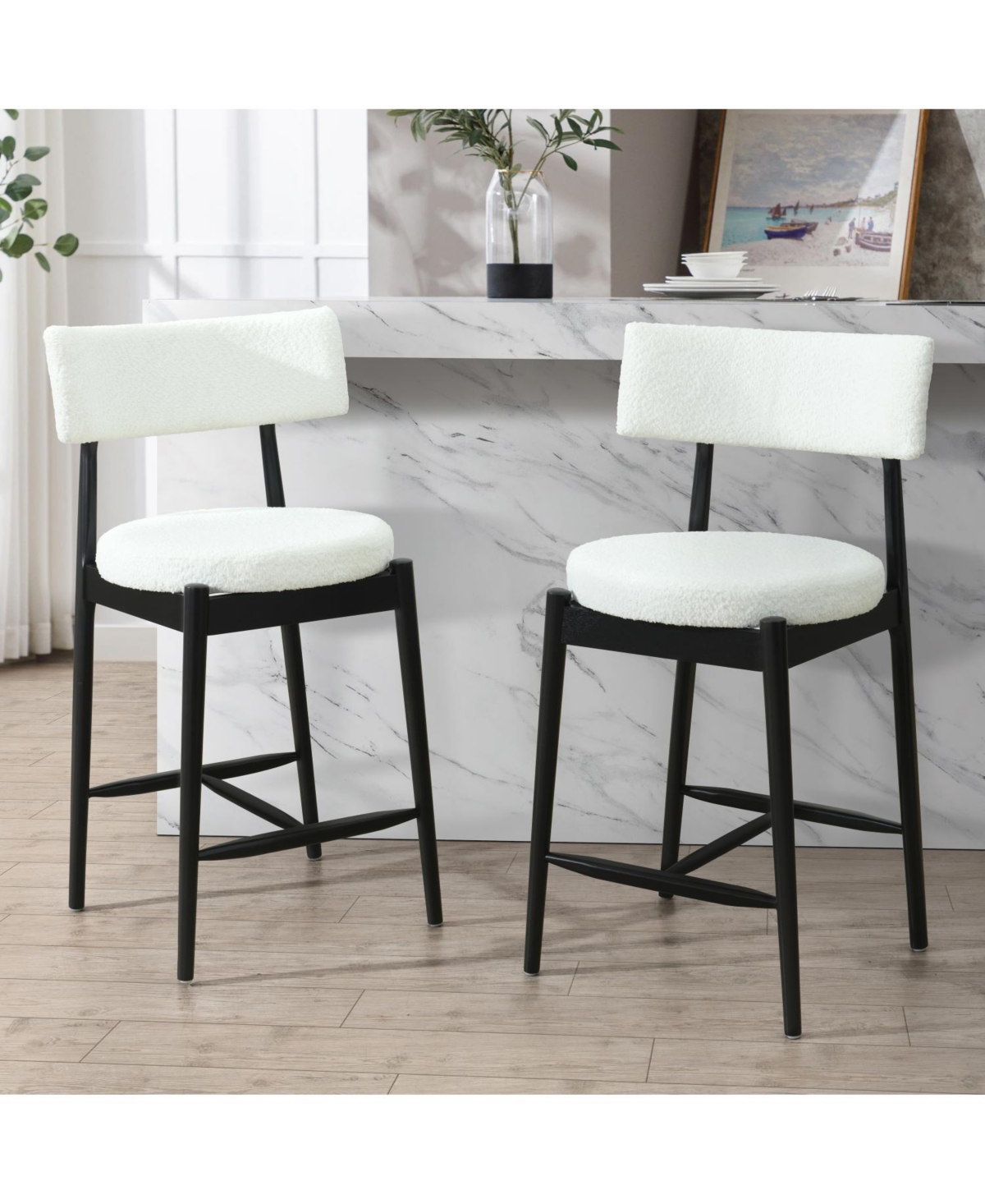 Streamdale Furniture Mid Century Modern Counter Stool (Sets of 2)