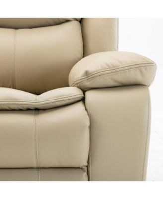 Breathable Leather Manual Reclining recliner chair for living room, Cream