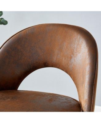  360 Brown Fabric Bar Chairs (Set of 2)