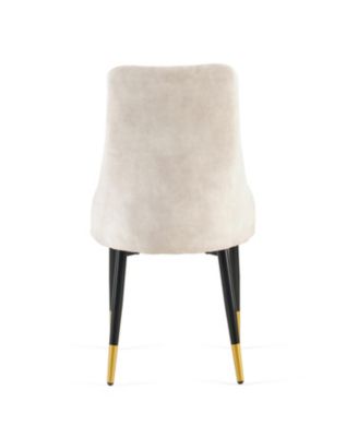 Beige Dining Chairs Set of 2 Living Room Chair Modern Kitchen Armless Side Chair