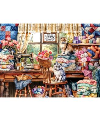 Kittens Sewing Room 1000-piece Jigsaw Puzzle for Adults