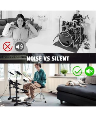 Electric Drum Set Adult Digital Silent Drum Kit 8" w/ Throne Beginner for Apartment