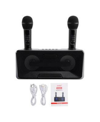 Portable Karaoke Speaker System with 2 Wireless Mics, 20W HiFi Sound, Bluetooth & AUX for Parties and Camping