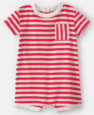 Baby Boys' Striped Short-Sleeve Romper