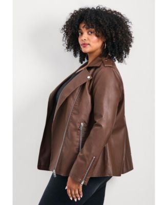 Women's Plus Size Jane  Leather Jacket