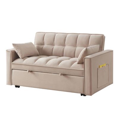 4-in-1 Versatile Loveseat Sofa & Bed with Storage and Armrests