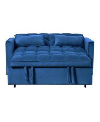 3-in-1 Sleeper Sofa Velvet Futon with Adjustable Backrest