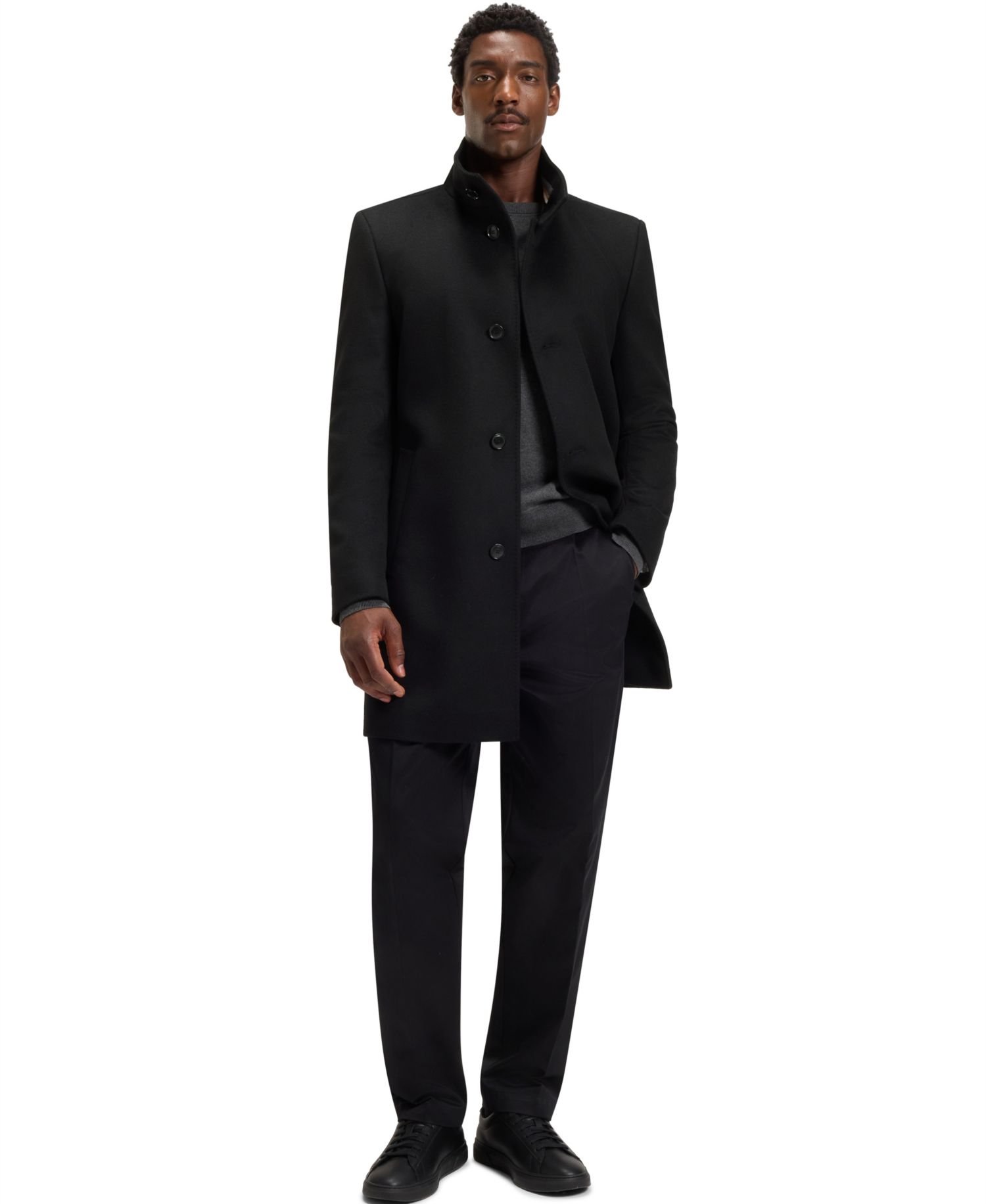 Men's Wool Cashmere Slim-Fit Coat