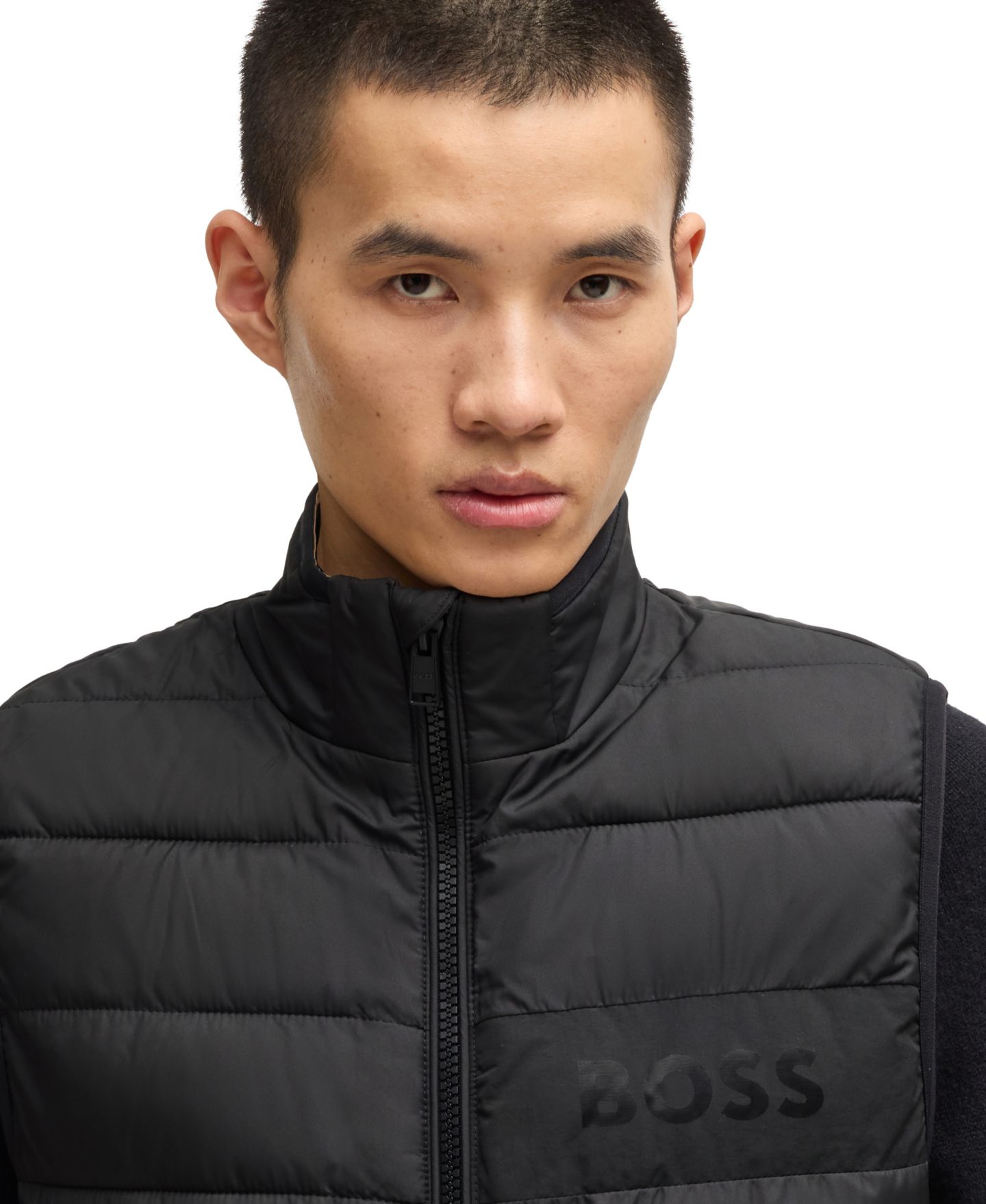 Мужской жилет Hugo Boss Water-Repellent Tonal Logo Gilet Vest, цвет: Чёрный — фото 4