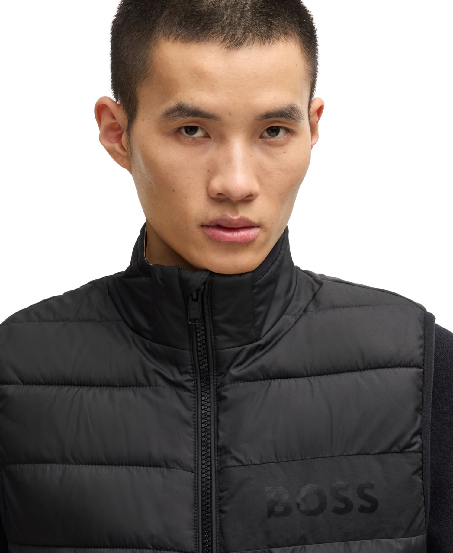 Men's Water-Repellent Tonal Logo Gilet Vest