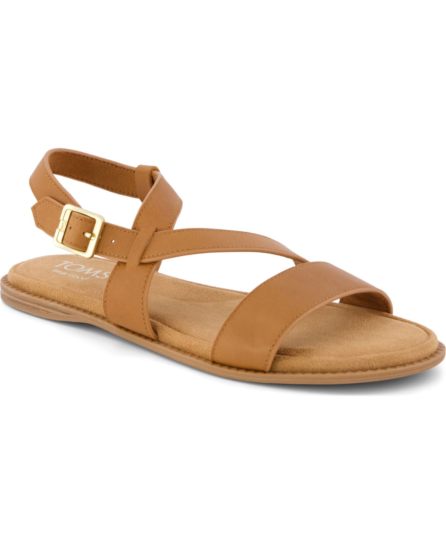 Женские сандалии TOMS Mar Strappy Flat, цвет: Коричневый кожаный — фото 1