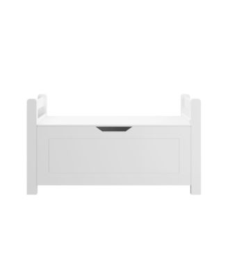 Kids Toy Organizer Chest White Wood Storage Trunk