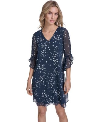 Women's Bell-Sleeve Trapeze Dress