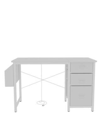  47" Office Desk with Power Outlet, Storage, and Reversible Design