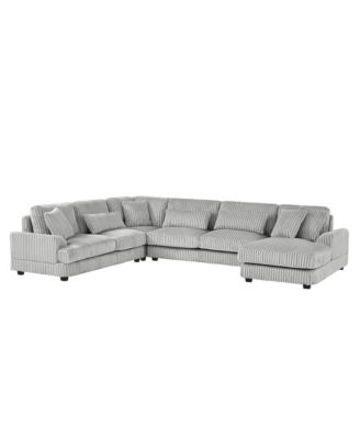 Streamdale 129" U-Shaped Sectional Sofa in Corduroy with Chaise