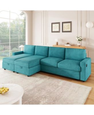 103.9" U-Shaped Sectional Sofa w/ Storage Chaise & USB